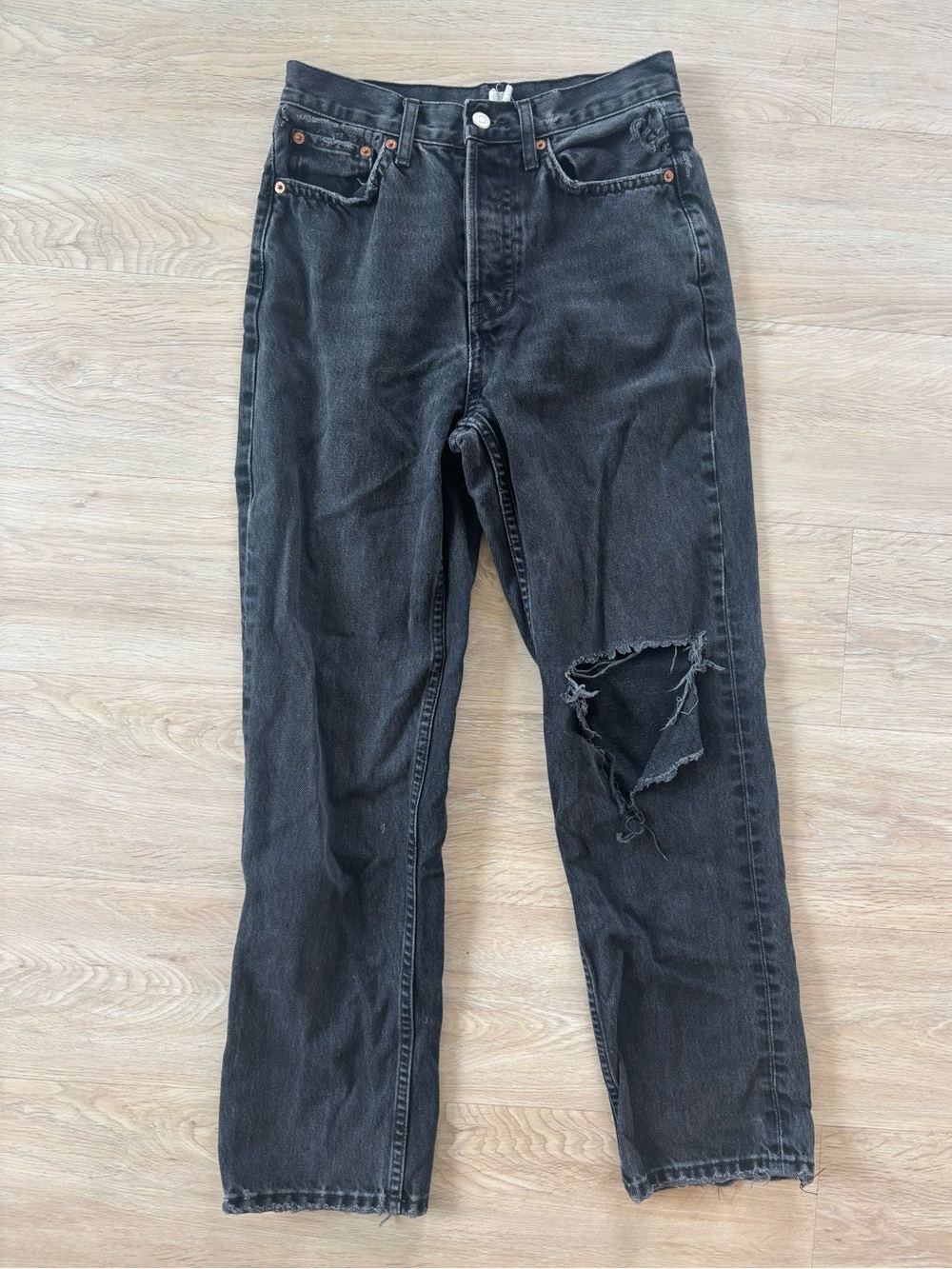Topshop “Dad” jeans black, distressed